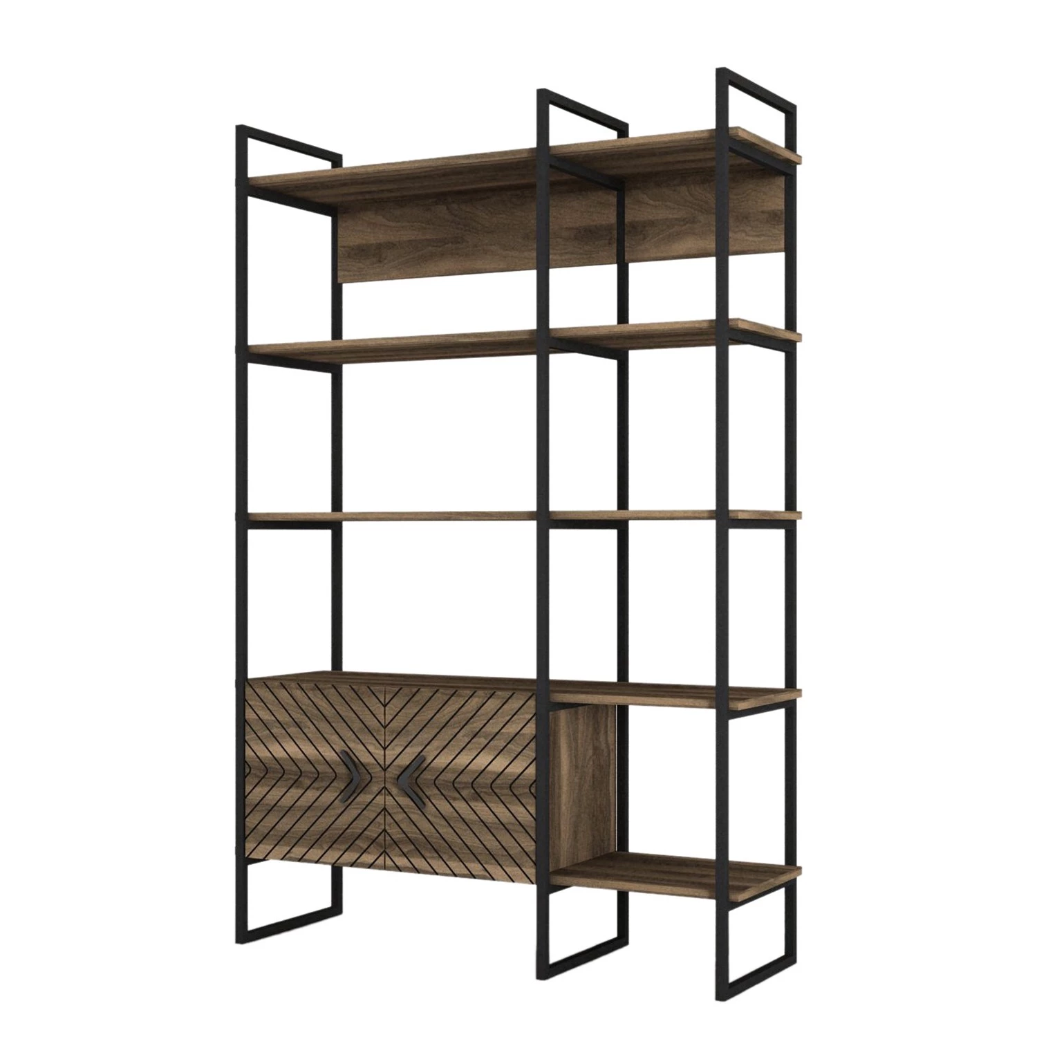 Red Living Étagère murale Sun - Métal - Imitation noyer / Noir 1 Red Living Étagère murale Sun - Métal - Imitation noyer / Noir