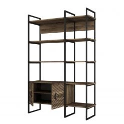 Red Living Étagère murale Sun - Métal - Imitation noyer / Noir 12 Red Living Étagère murale Sun - Métal - Imitation noyer / Noir -Meubles de salle à manger Soldes Magasin 1000284387 210809 06091300162 DETAILS P000000001000284387