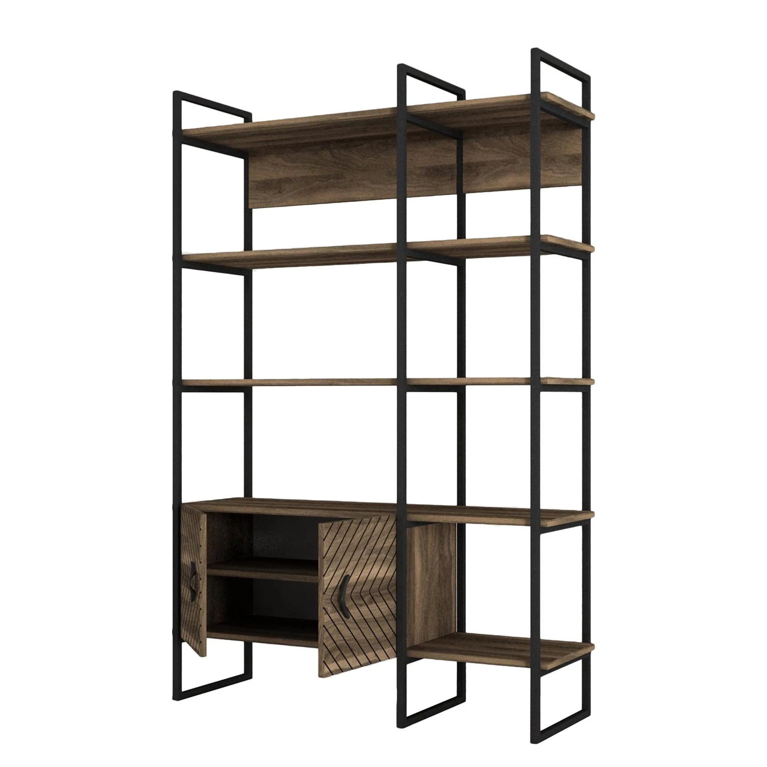 Red Living Étagère murale Sun - Métal - Imitation noyer / Noir 5 Red Living Étagère murale Sun - Métal - Imitation noyer / Noir – Image 5