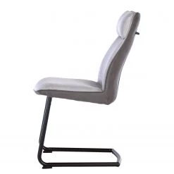 Fredriks Chaises cantilever Altoona (lot de 2) - Tissage à plat / Métal - Gris foncé et gris clair / Noir mat -Meubles de salle à manger Soldes Magasin 1000285150 220617 030 DETAILS P000000001000285150