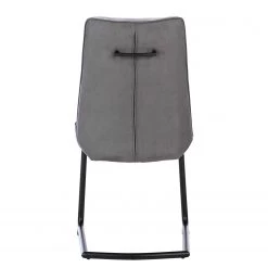 Fredriks Chaises cantilever Altoona (lot de 2) - Tissage à plat / Métal - Gris foncé et gris clair / Noir mat -Meubles de salle à manger Soldes Magasin 1000285150 220617 031 DETAILS P000000001000285150