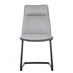 Fredriks Chaises cantilever Altoona (lot de 2) - Tissage à plat / Métal - Gris foncé et gris clair / Noir mat -Meubles de salle à manger Soldes Magasin 1000285150 220617 032 DETAILS P000000001000285150