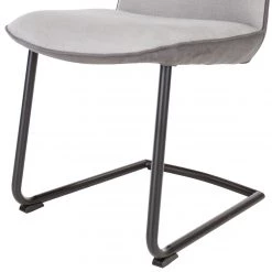 Fredriks Chaises cantilever Altoona (lot de 2) - Tissage à plat / Métal - Gris foncé et gris clair / Noir mat -Meubles de salle à manger Soldes Magasin 1000285150 220617 036 DETAILS P000000001000285150