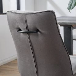 Fredriks Chaises cantilever Altoona (lot de 2) - Tissage à plat / Métal - Gris foncé et gris clair / Noir mat -Meubles de salle à manger Soldes Magasin 1000285150 220819 040 DETAILS P000000001000285150