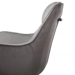 Fredriks Chaise à accoudoirs Altoona - Tissage à plat / Métal - Gris foncé et gris clair / Noir mat -Meubles de salle à manger Soldes Magasin 1000285151 220617 033 DETAILS P000000001000285151