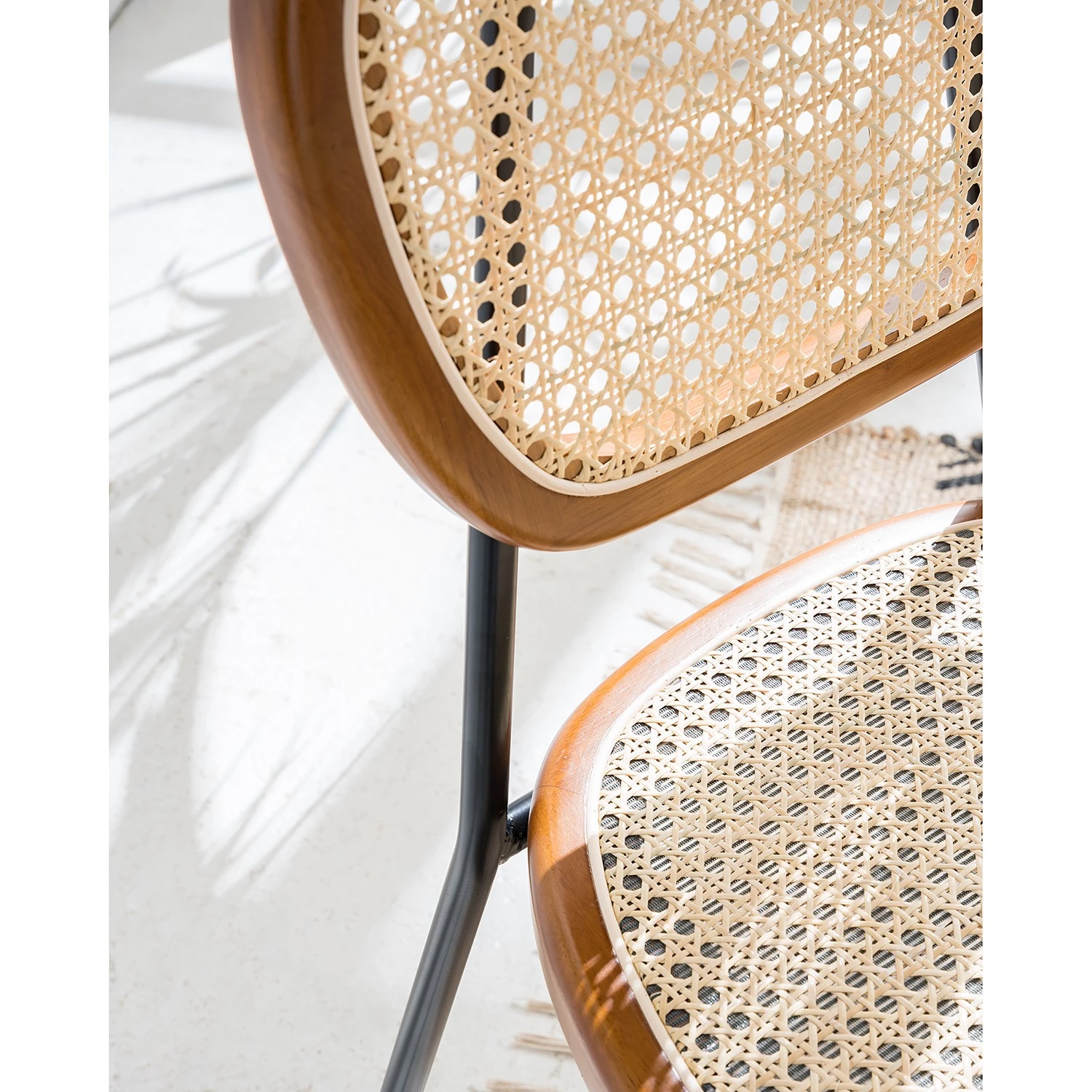 Maison Belfort Chaises Ramona (lot de 2) - Rotin & Hêtre massif / Acier - Beige & Hêtre / Chrome 13 Maison Belfort Chaises Ramona (lot de 2) - Rotin & Hêtre massif / Acier - Beige & Hêtre / Chrome – Image 13