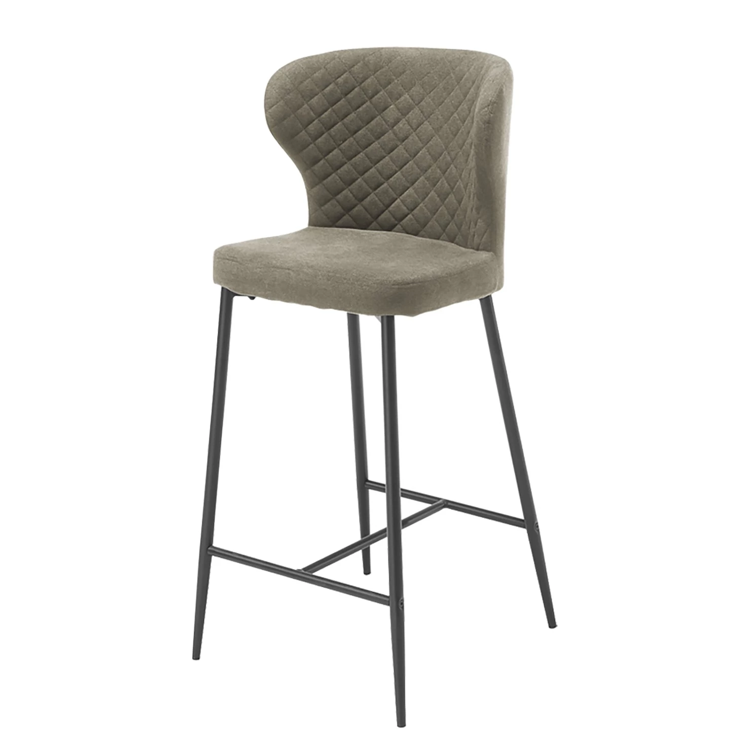 Ars manufacti Chaise de bar Tingley - Tissu / Métal - Taupe / Noir 1 Ars manufacti Chaise de bar Tingley - Tissu / Métal - Taupe / Noir