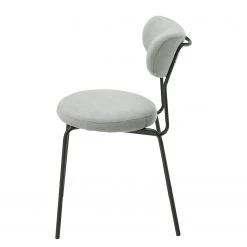 Ars manufacti Chaises Timika (lot de 2) - Tissu / Métal - Gris clair / Noir -Meubles de salle à manger Soldes Magasin 1000285169 220614 040 DETAILS P000000001000285169