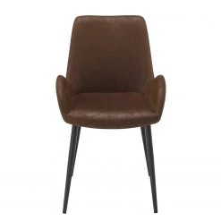 Ars manufacti Chaises à accoudoirs Wasta (lot de 2) - Tissu / Métal - Marron / Noir -Meubles de salle à manger Soldes Magasin 1000285182 220817 040 DETAILS P000000001000285182