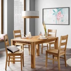 Naturoo Salle à manger Borja (5 éléments) - Chêne sauvage massif