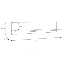 Loftscape Tablette murale Mazzo - Noir / Imitation chêne artisan -Meubles de salle à manger Soldes Magasin 1000285791 210819 12212500009 SKETCH DETAILS P000000001000285791 sketch