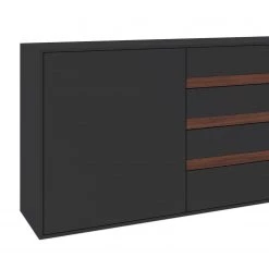 GWINNER Buffet Calea I - Plaqué bois - Anthracite mat / Noyer - Alignement à gauche -Meubles de salle à manger Soldes Magasin 1000285823 211117 16012300092 DETAILS P000000001000285823