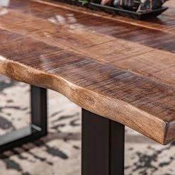 Red Living Table Kiel - Manguier massif / Fer - Manguier / Noir -Meubles de salle à manger Soldes Magasin 1000287310 210826 08385300075 DETAILS P000000001000287310