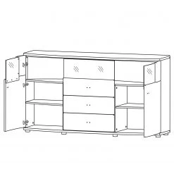 Loftscape Buffet Intento II - Blanc brillant / anthracite -Meubles de salle à manger Soldes Magasin 1000288166 210827 12095400017 SKETCH DETAILS P000000001000288166 sketch