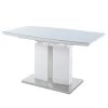 Loftscape Table Bernice - (Extensible) Verre de sécurité / Acier inoxydable - Blanc / Inox