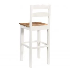 Maison Belfort Chaise de bar Newhaven - Manguier massif - Manguier / Blanc -Meubles de salle à manger Soldes Magasin 1000292467 220519 050 DETAILS P000000001000292467