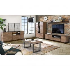 Red Living Étagère murale Trylith - Imitation chêne rustique / Noir -Meubles de salle à manger Soldes Magasin 1000295066 210924 14304600058 MOOD DETAILS P000000001000295066 mood