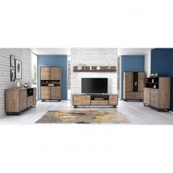 Red Living Étagère murale Trylith - Imitation chêne rustique / Noir -Meubles de salle à manger Soldes Magasin 1000295066 210924 14304600060 MOOD DETAILS P000000001000295066 mood