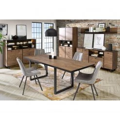 Red Living Étagère murale Trylith - Imitation chêne rustique / Noir -Meubles de salle à manger Soldes Magasin 1000295066 210924 14304600062 MOOD DETAILS P000000001000295066 mood