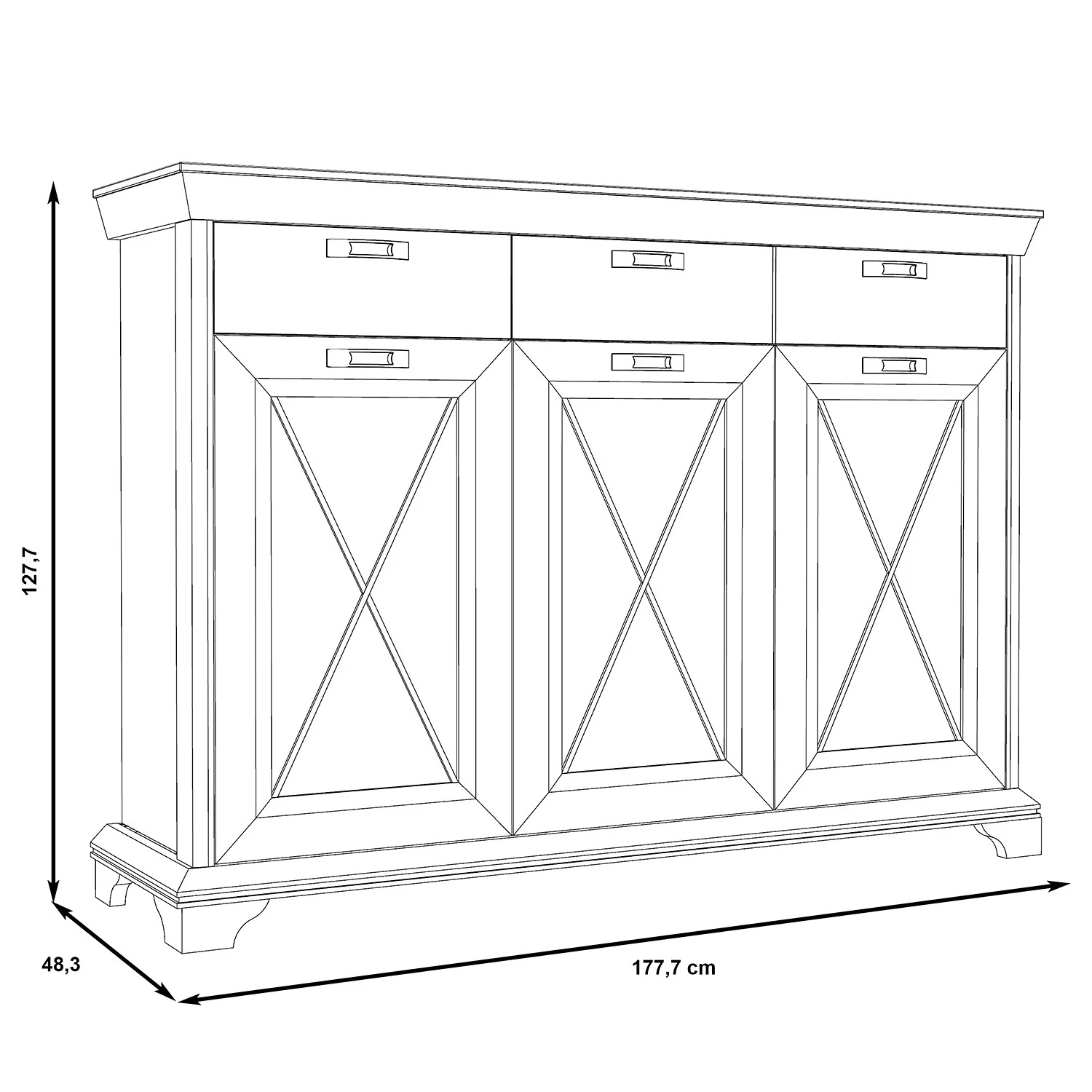Ridgevalley Buffet haut Kimbark - Imitation pin blanc 7 Ridgevalley Buffet haut Kimbark - Imitation pin blanc – Image 7