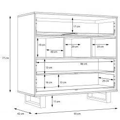 Red Living Commode Trylith - Imitation chêne rustique / Noir -Meubles de salle à manger Soldes Magasin 1000295077 211125 144852000514 SKETCH DETAILS P000000001000295077 sketch