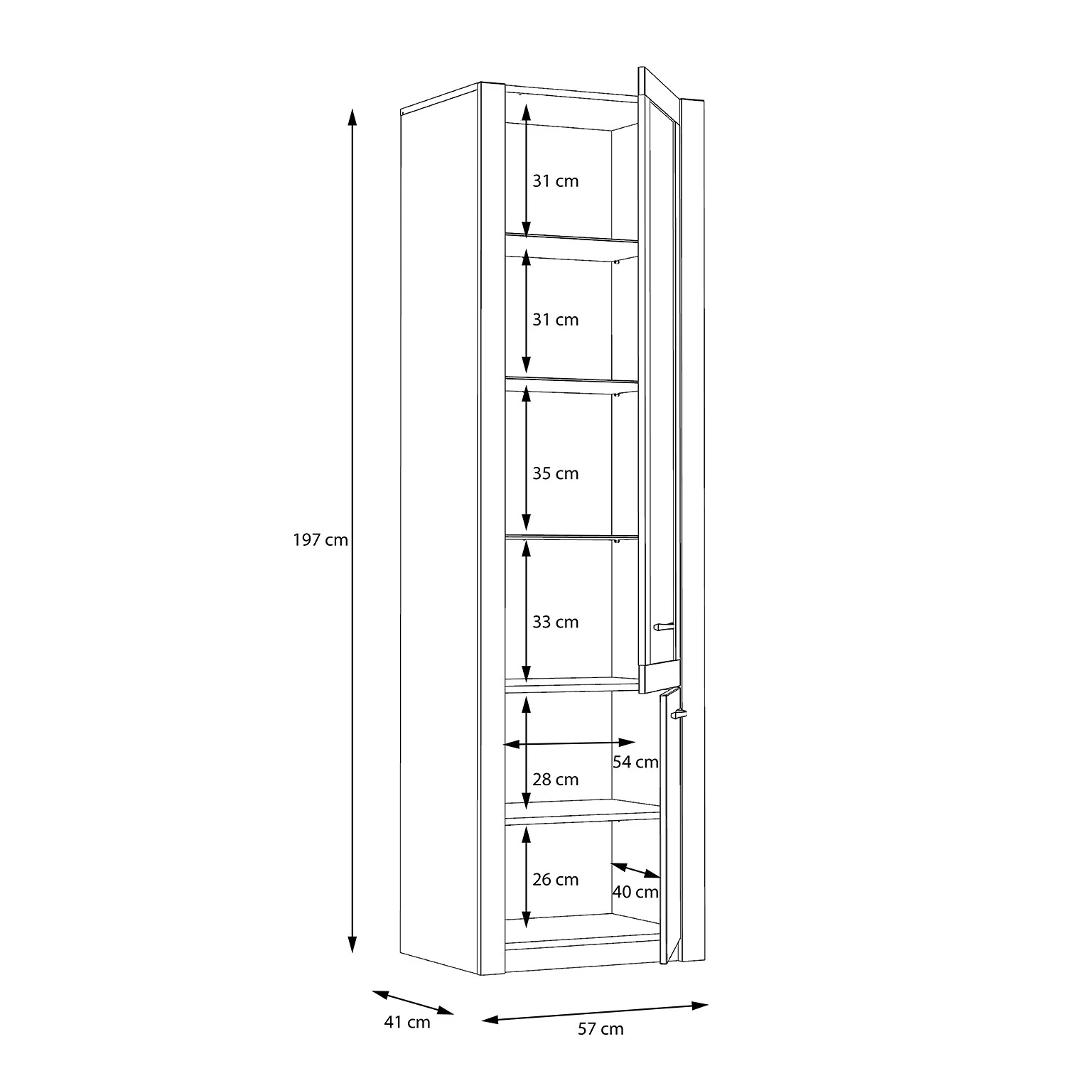 Loftscape Vitrine Truth - Imitation chêne Sonoma 11 Loftscape Vitrine Truth - Imitation chêne Sonoma – Image 11