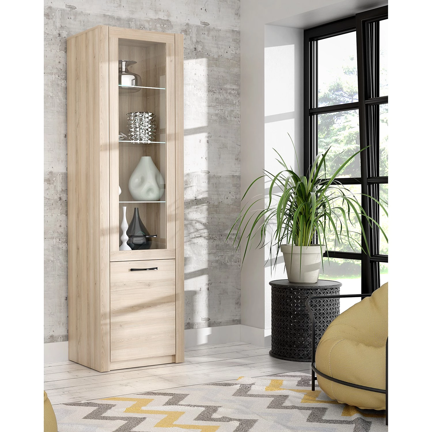 Loftscape Vitrine Truth - Imitation chêne Sonoma 2 Loftscape Vitrine Truth - Imitation chêne Sonoma – Image 2