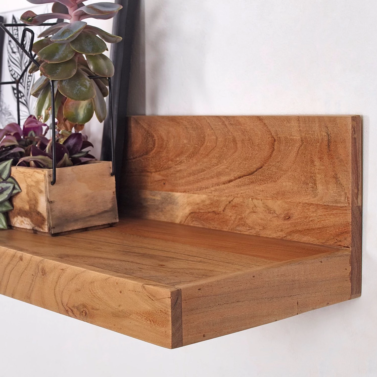 Ars Natura Étagère murale Muquem - Acacia massif 4 Ars Natura Étagère murale Muquem - Acacia massif – Image 4