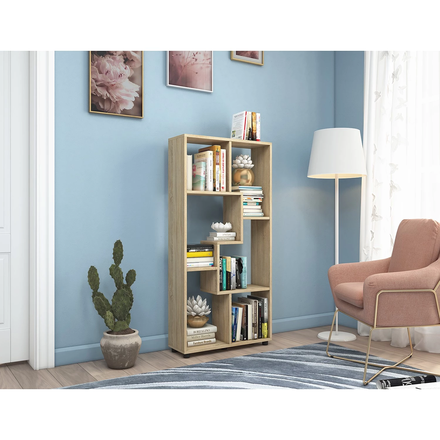 VCM Étagère Blina - Imitation chêne de Sonoma 2 VCM Étagère Blina - Imitation chêne de Sonoma – Image 2