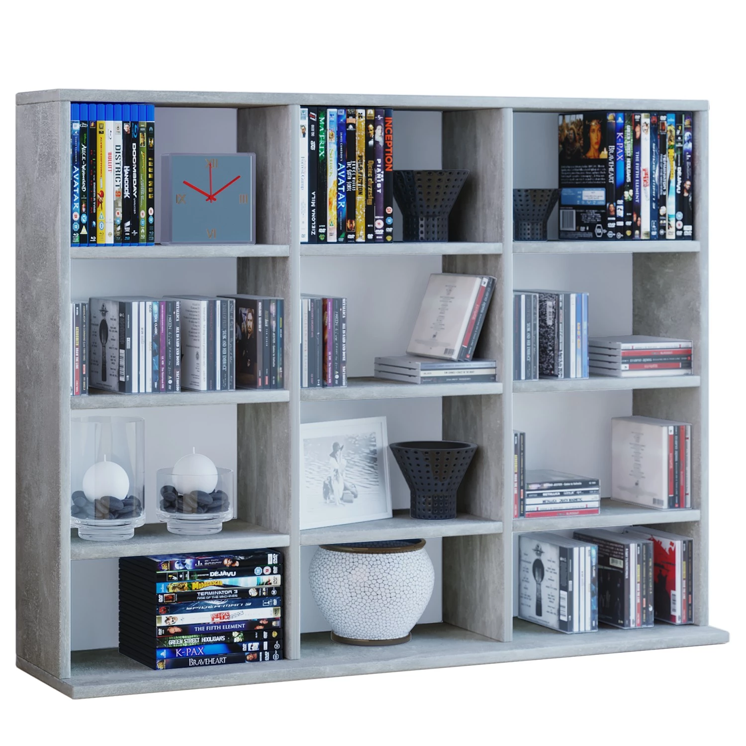 VCM Étagère Megosa - Imitation béton - Hauteur : 83 cm 1 VCM Étagère Megosa - Imitation béton - Hauteur : 83 cm