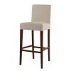 Red Living Chaise de bar Camillas II - Tissu structuré / Hêtre massif- Beige / Imitation noyer