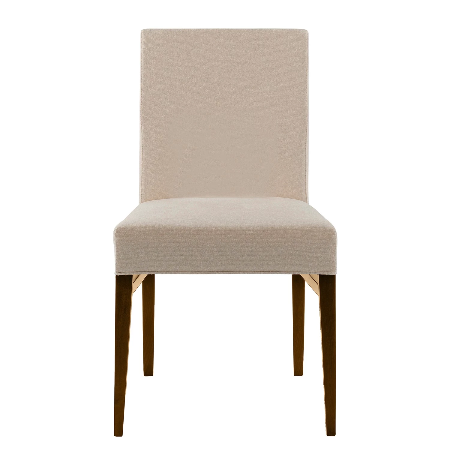 Red Living Chaise capitonnée Camillas II (lot de 2) - Tissu structuré / Hêtre massif- Beige / Imitation noyer 3 Red Living Chaise capitonnée Camillas II (lot de 2) - Tissu structuré / Hêtre massif- Beige / Imitation noyer – Image 3