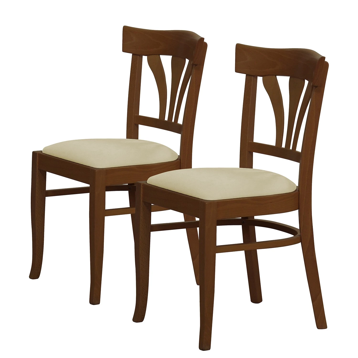 Red Living Chaises Brading II (lot de 2) - Tissu structuré / Hêtre massif- Beige / Imitation noyer 1 Red Living Chaises Brading II (lot de 2) - Tissu structuré / Hêtre massif- Beige / Imitation noyer