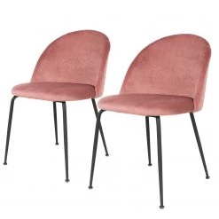 Red Living Chaises capitonnées Maxou II (lot de 2) - Rose bébé