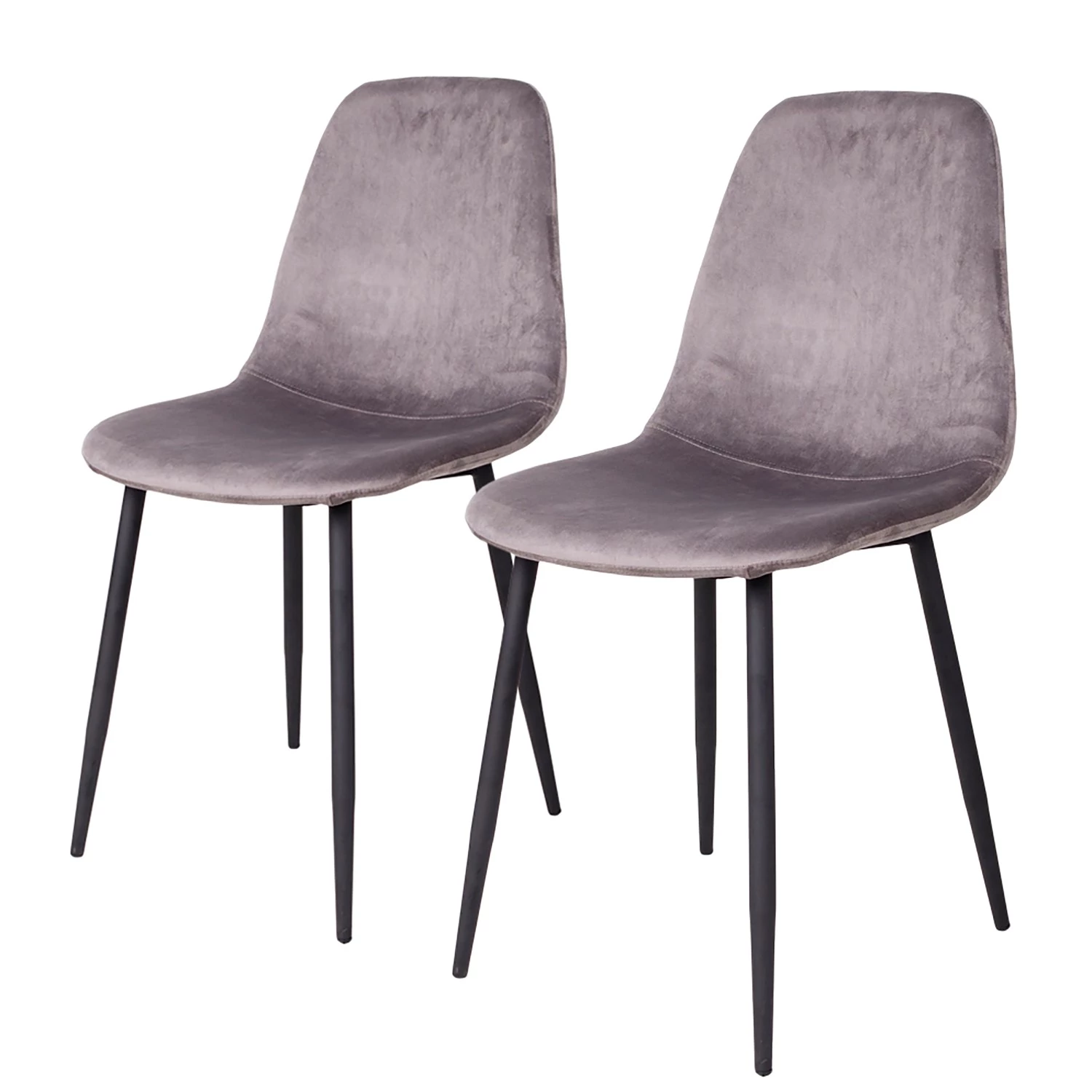 Red Living Chaises Renty II (lot de 2) - Gris - Noir 1 Red Living Chaises Renty II (lot de 2) - Gris - Noir