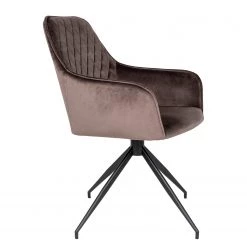 Red Living Chaise à accoudoirs Colachel II - Velours / Acier - Marron / Noir -Meubles de salle à manger Soldes Magasin 1000299405 211012 134455000116 DETAILS P000000001000299405