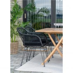 Naturoo Chaises à accoudoirs Corduroy (lot de 2) - (avec coussin d’assise) - Rotin / Métal - Rotin / Noir -Meubles de salle à manger Soldes Magasin 1000299408 211012 134455000117 MOOD DETAILS P000000001000299408 mood