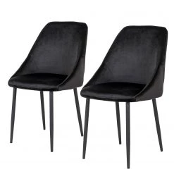 Red Living Chaises capitonnées Halley II (lot de 2) - Noir