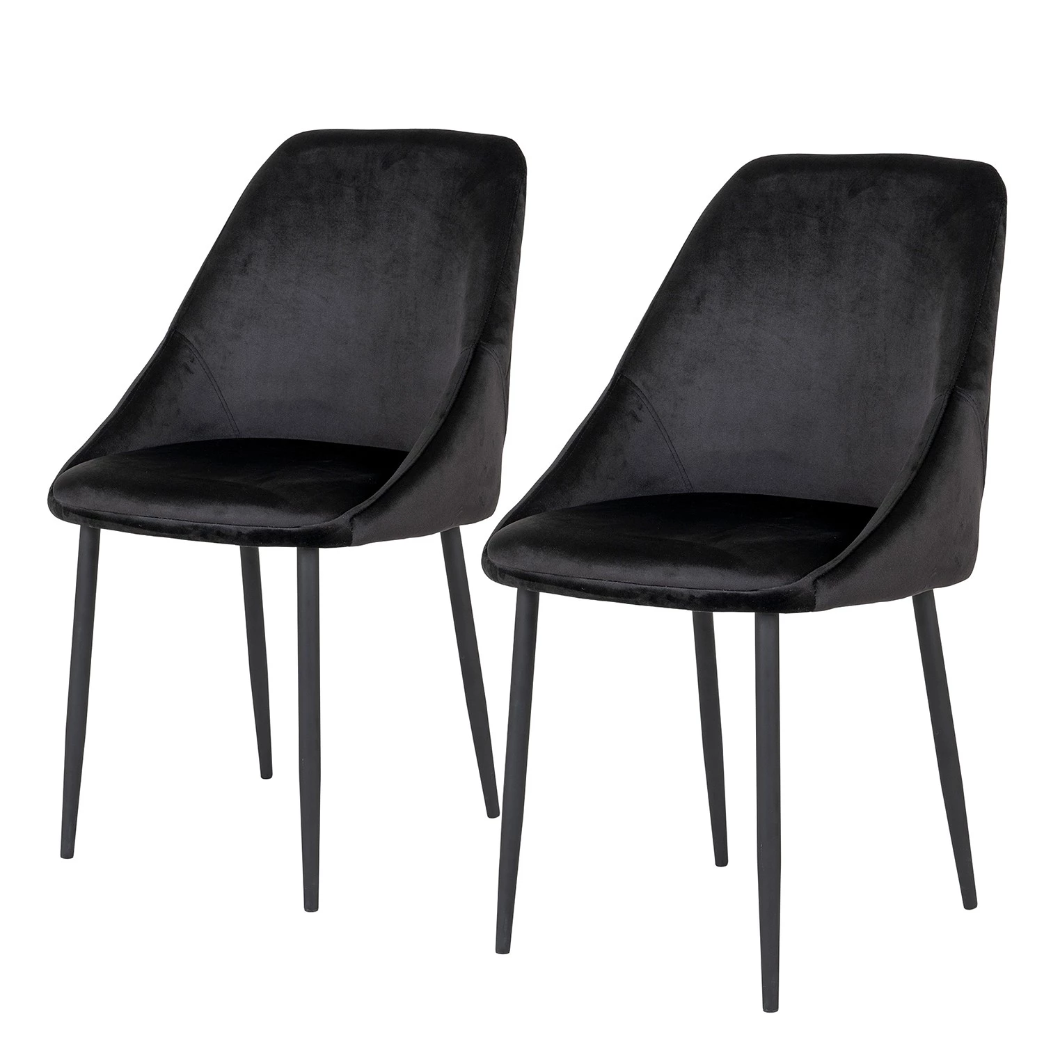 Red Living Chaises capitonnées Halley II (lot de 2) - Noir 1 Red Living Chaises capitonnées Halley II (lot de 2) - Noir