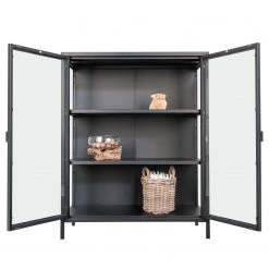 Red Living Vitrine Bagh II - Métal - Noir -Meubles de salle à manger Soldes Magasin 1000299436 211012 13474400069 DETAILS P000000001000299436