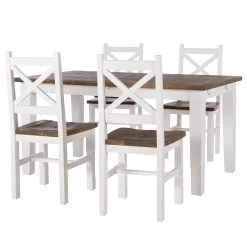 Maison Belfort Salle à manger Balignton (5 éléments) - Blanc - Largeur : 160 cm -Meubles de salle à manger Soldes Magasin 1000299529 220303 031 DETAILS P000000001000299529