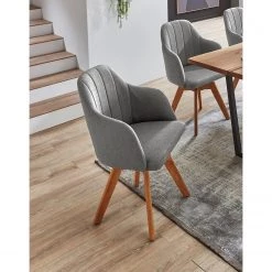 Naturoo Chaise à accoudoirs Bosgat - Gris -Meubles de salle à manger Soldes Magasin 1000300303 211124 08440500045 MOOD DETAILS P000000001000300303 mood