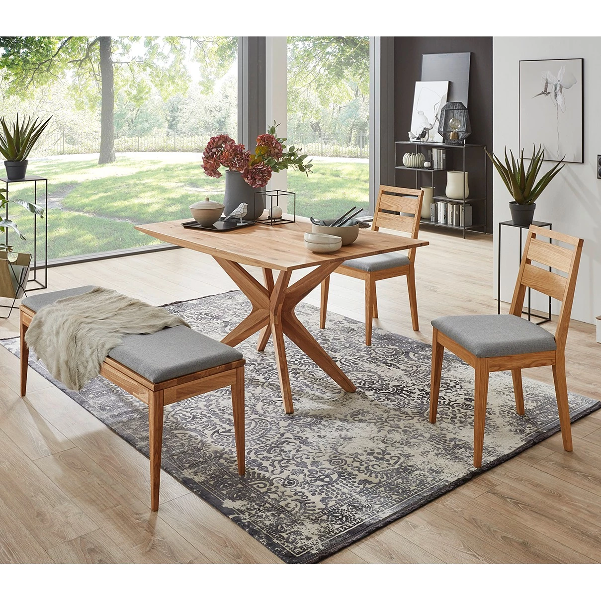 Naturoo Salle à manger Riga I (4 éléments) - Gris 1 Naturoo Salle à manger Riga I (4 éléments) - Gris