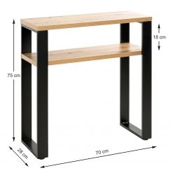 Red Living Console Salcha - Métal - Imitation chêne / Noir -Meubles de salle à manger Soldes Magasin 1000300704 211015 104938000572 SKETCH DETAILS P000000001000300704 sketch