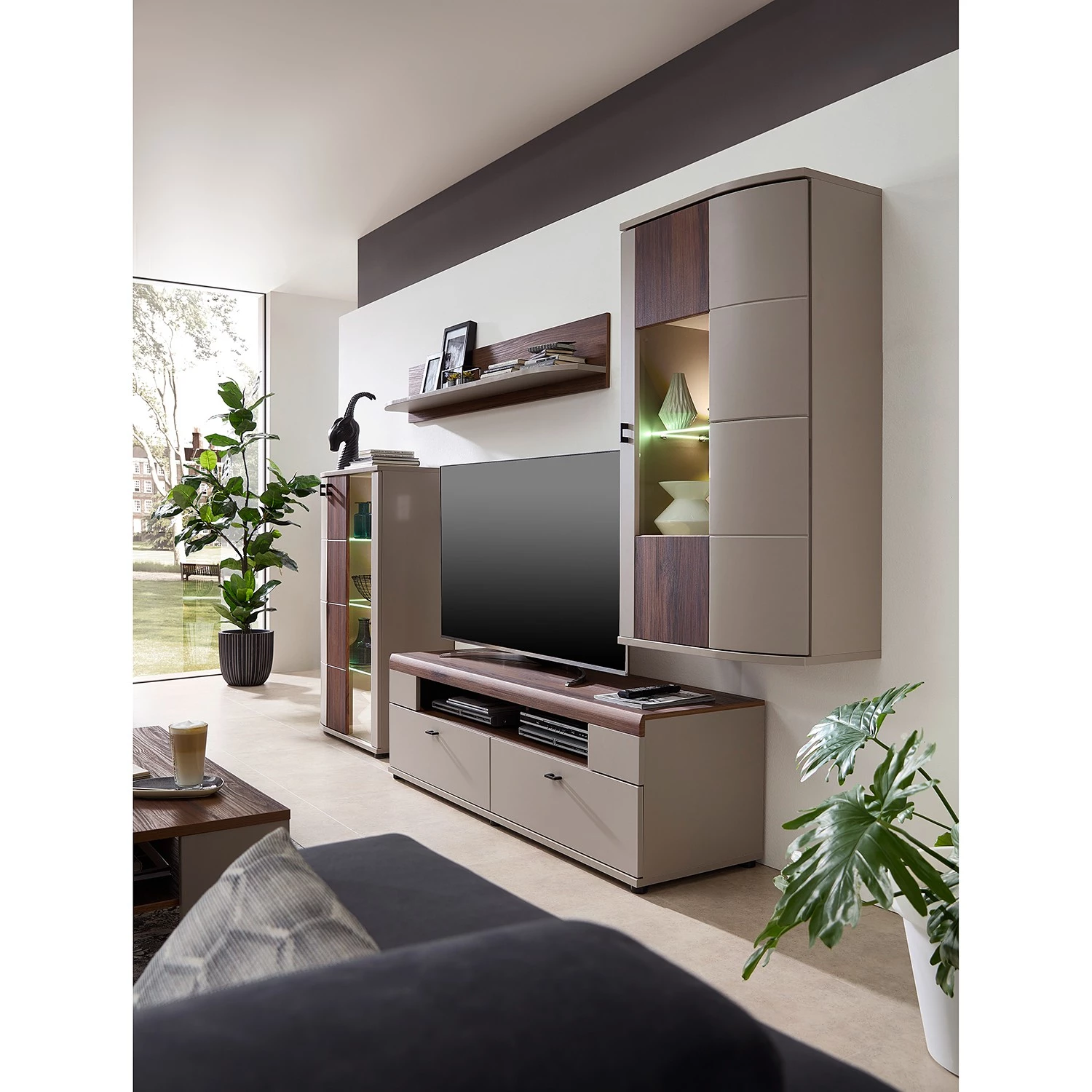 Loftscape Meuble TV Saida I - Cachemire / Imitation noyer 4 Loftscape Meuble TV Saida I - Cachemire / Imitation noyer – Image 4