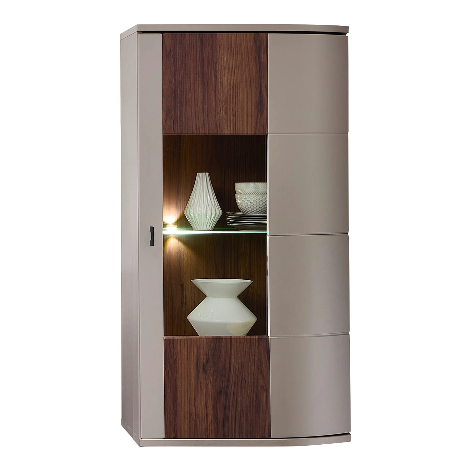 Loftscape Vitrine murale Saida - Avec éclairage - Cachemire / Imitation noyer 1 Loftscape Vitrine murale Saida - Avec éclairage - Cachemire / Imitation noyer