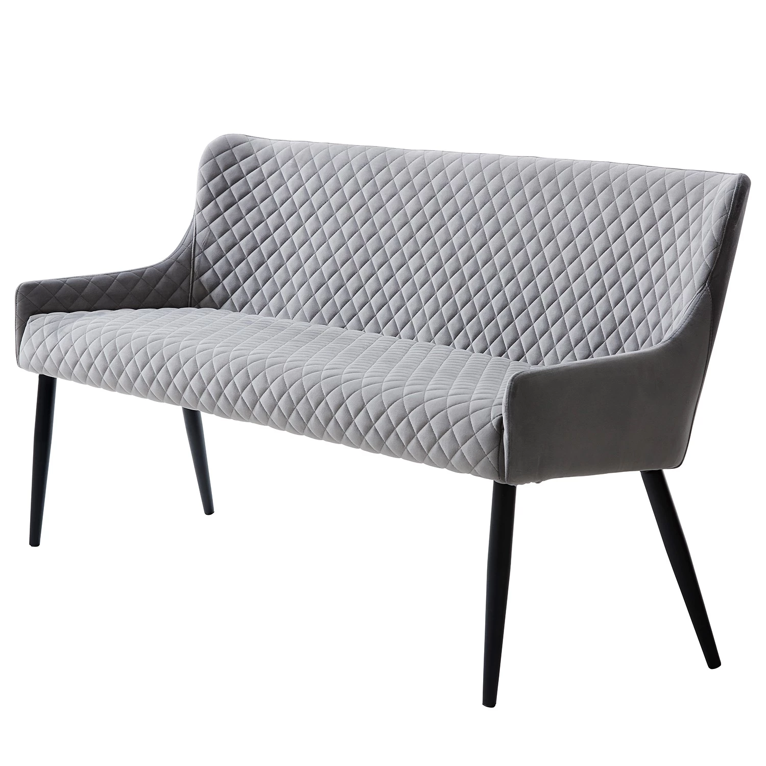 Red Living Banquette Elbi II - Velours / Fer - Gris clair / Noir 1 Red Living Banquette Elbi II - Velours / Fer - Gris clair / Noir