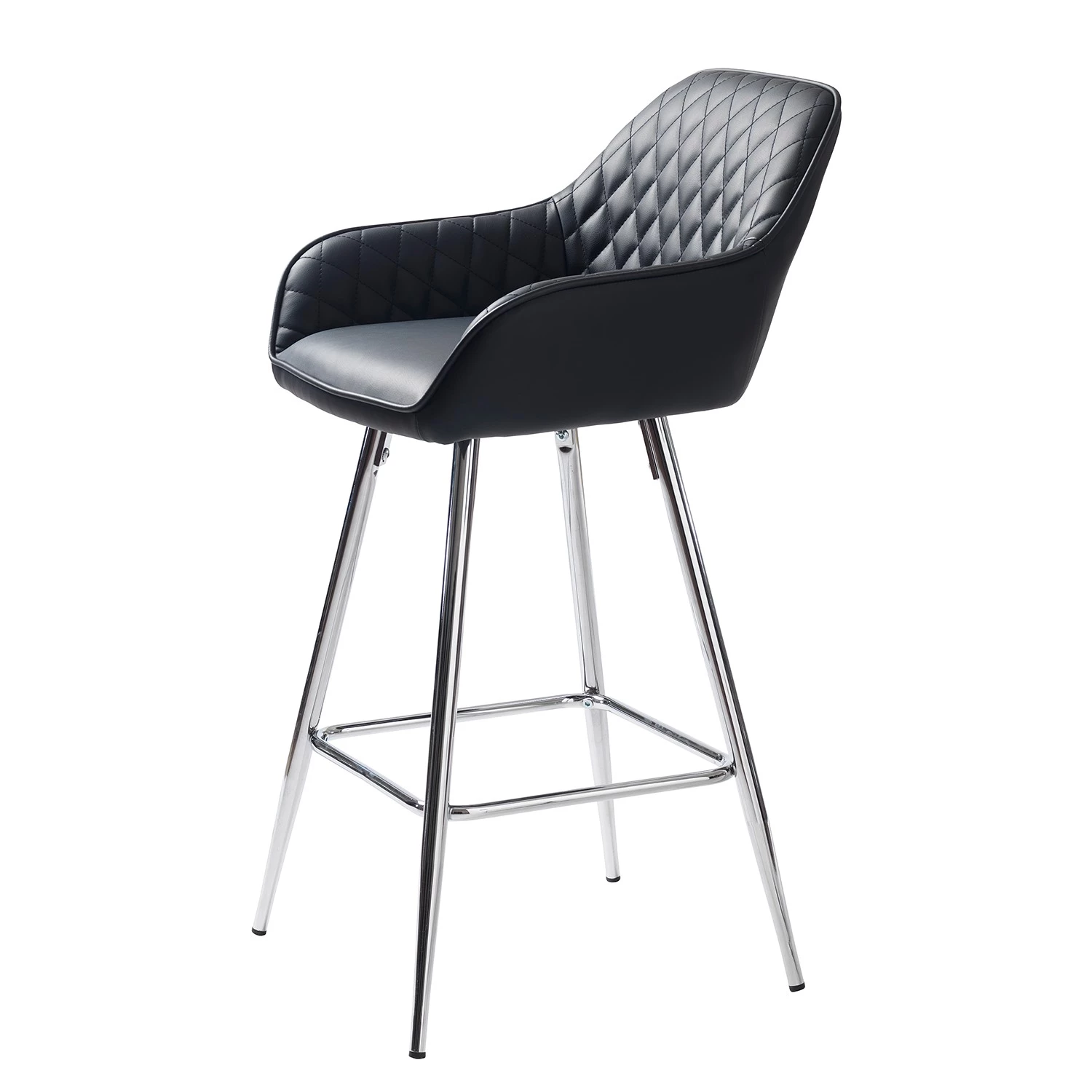 Red Living Chaise de bar Dela III - Imitation cuir / Fer - Noir / Chrome 1 Red Living Chaise de bar Dela III - Imitation cuir / Fer - Noir / Chrome