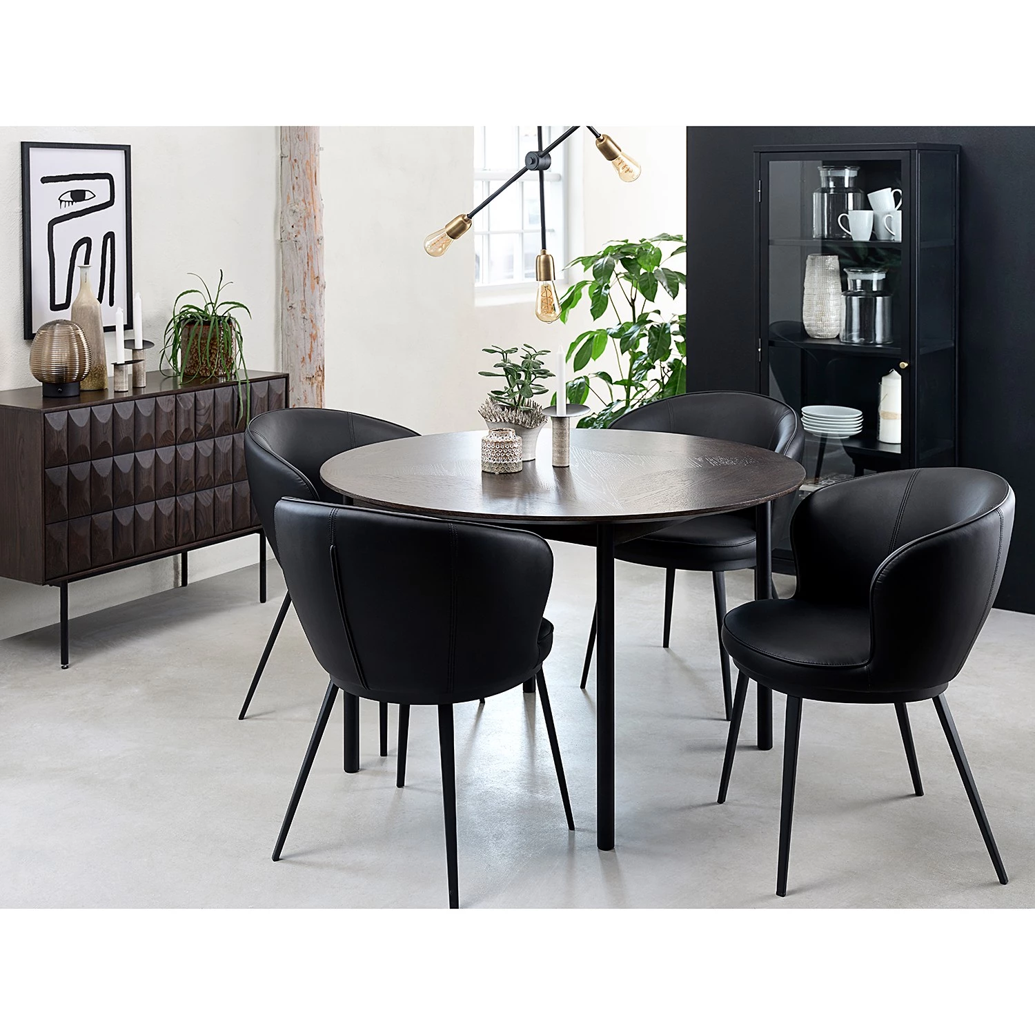 Red Living Table Kimbe - Partiellement en chêne massif / Fer - Chêne foncé / Noir 2 Red Living Table Kimbe - Partiellement en chêne massif / Fer - Chêne foncé / Noir – Image 2