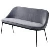 Red Living Banquette Cheia II - Velours / Fer - Gris / Noir